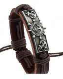 The Marshall - Chocolate Brown PU Leather & Alloy Hot Anchor Leather Bracelet - TM-MB-05
