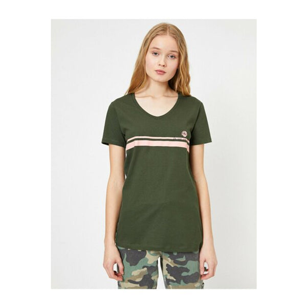 Womens Green Printed Printed T-shirt