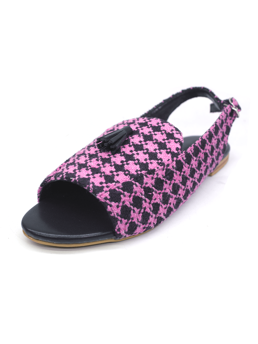Toheed Ansari Tauheed Ansari BlackPink Check Casual Flat Sandal For Women's – Bagallery