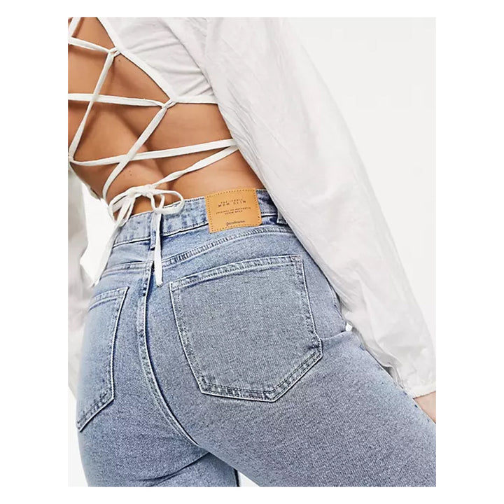 Stradivarius- Organic Cotton Slim Mom Jean With Stretch In Washed - Main Image