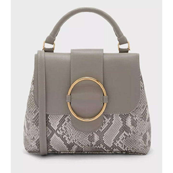 ELLA- Snake Mix Handbag- Grey