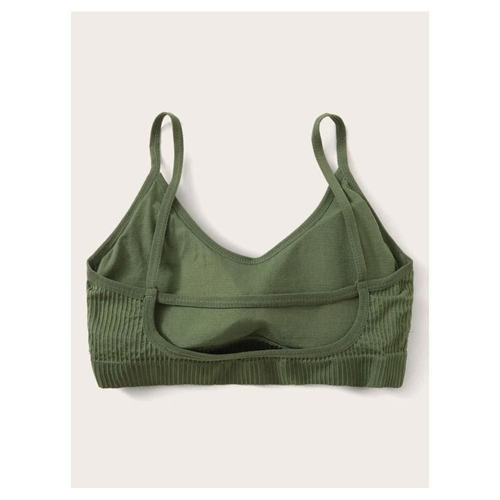 Shein- Solid Ribbed Bralette