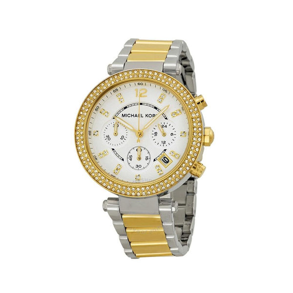 Michael Kors- Parker Glitz Silver Dial Two-tone Ladies Watch MK5626