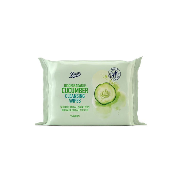 Boots- Biodegradable Cucumber Cleansing Wipes 25s