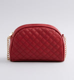 Max Fashion- Red Quilted Crossbody Bag with Zip Closure by Bagallery Deals priced at #price# | Bagallery Deals