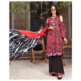 Keshia- Flame 2 Piece Embroidered Unstitched Lawn Shirt & Dupatta