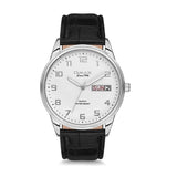 Omax- Mens Classic Collection Watch, Silver/Black-JD04P62A