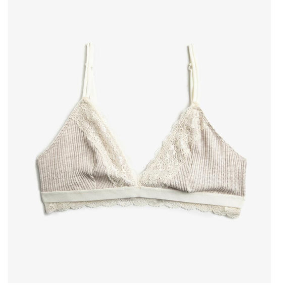 Koton- Respect Life Organic Cotton Lace Detailed Soft Bra - Beige