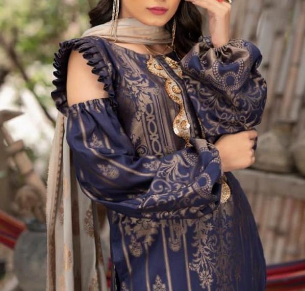 Fareeha - Jacquard Unstitched 3 pc.