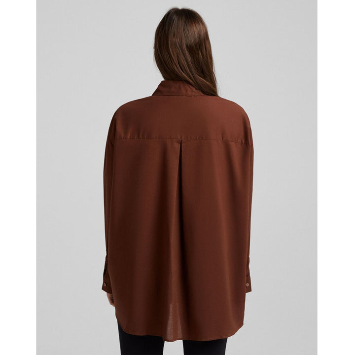 Bershka- Long-Sleeved Oversized Shirt with Pocket