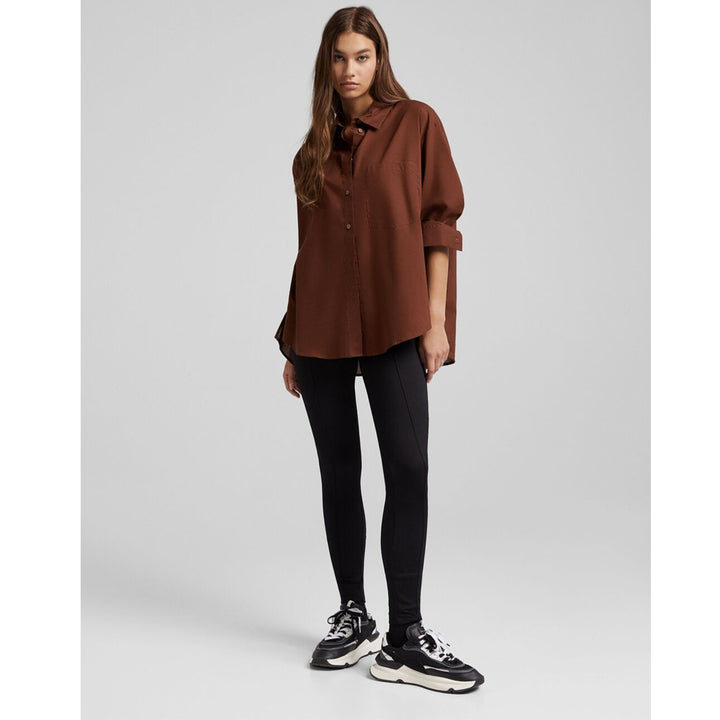 Bershka- Long-Sleeved Oversized Shirt with Pocket