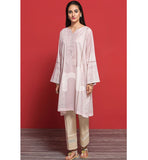 Nishat Linen- PPE19-29 Pink Digital Printed Embroidered Stitched Lawn Shirt - 1PC
