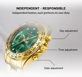 Naviforce Stainless Steel Green Dial Display Golden Chain Watch