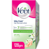 Veet Silky Fresh Hair Removal Lotion for Dry Skin with Shea Butter and Lily Fragrance 120gm