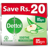 Dettol Antibacterial Soap Bar Effective Germ Protection Soap Aloe Soothe 85gm - Pack of 3