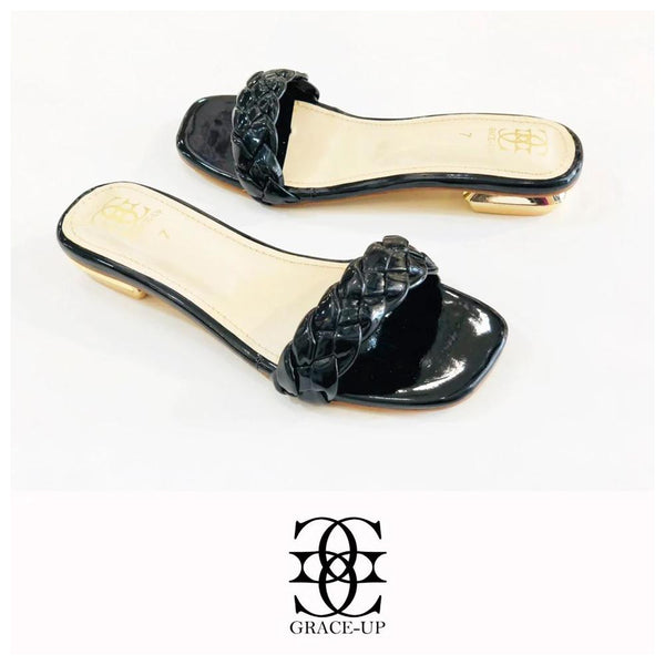 Grace Up- Black Flats 0624