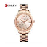 Curren- Japan Quartz Water Proof Stainless Steel Wrist Watch- 9009- Rose Gold
