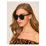 Shein- Flat Rivet Decorative Sunglasses For Women
