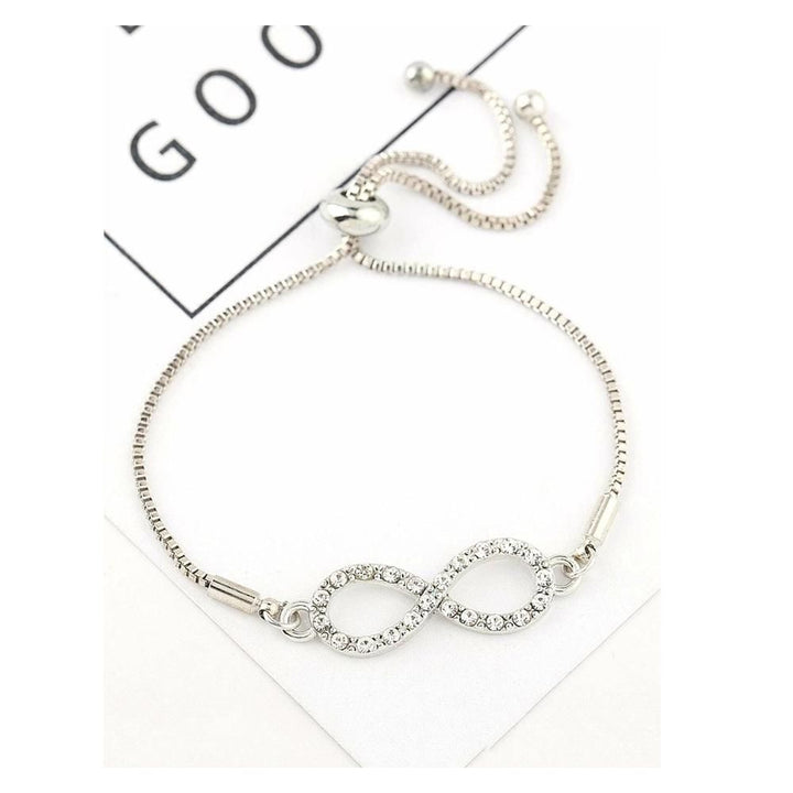 Romwe- Rhinestone Infinity Chain Bracelet 1pc