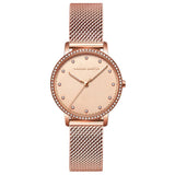 Hannah Martin- HM-107 Fashion Yong Girl Wrist Watch Rhinestone Elegant Bracelets Womens Ladies Branded Watches- Golden with White Dial- Golden with Pink Dial