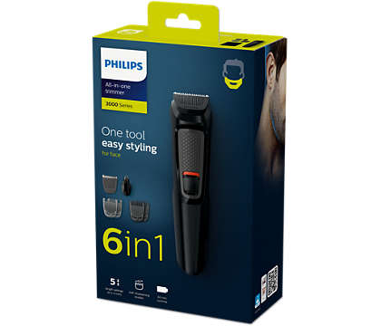 Philips Multi purpose grooming set, with closed box, Nose trimmer, 32 trimmer, 4 combs, run time : 60 Min