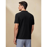 Shein- Men Ribbed Knit Solid Half Button Placket Polo Shirt