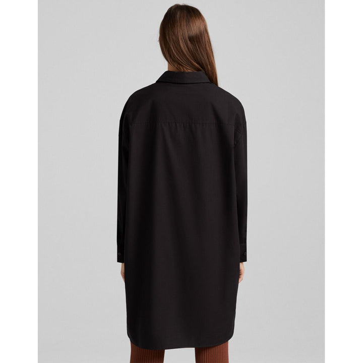 Bershka- Long-Sleeved Oversized Poplin Shirt