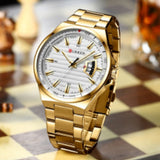 Curren- Stainless Steel Quartz Wristwatch For Men- 8375- Gold