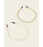 Shein- Two Pieces Of Belt On The Head With The Artificial Pearl Decoration