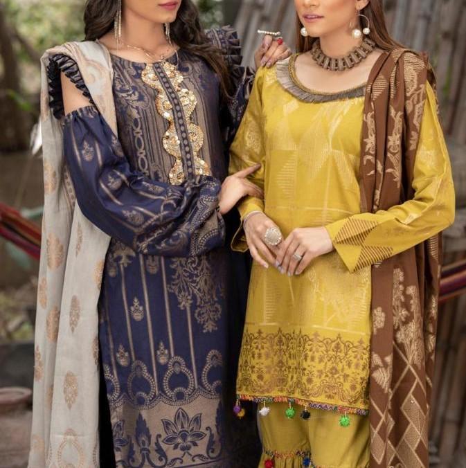 Fareeha - Jacquard Unstitched 3 pc.