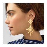 The Marshall- Golden Golden Flower Drop Boho Retro Earrings for Women - TM-E-40