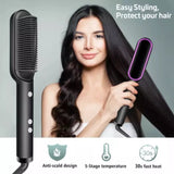Professional Electric Hair Brush Hair Straightner FH909 (BLACK)