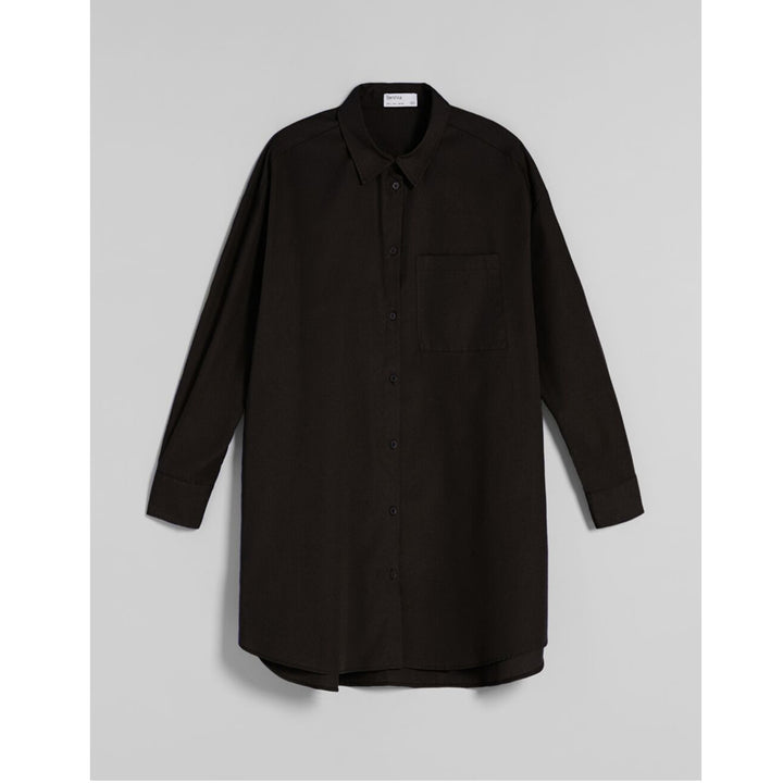 Bershka- Long-Sleeved Oversized Poplin Shirt