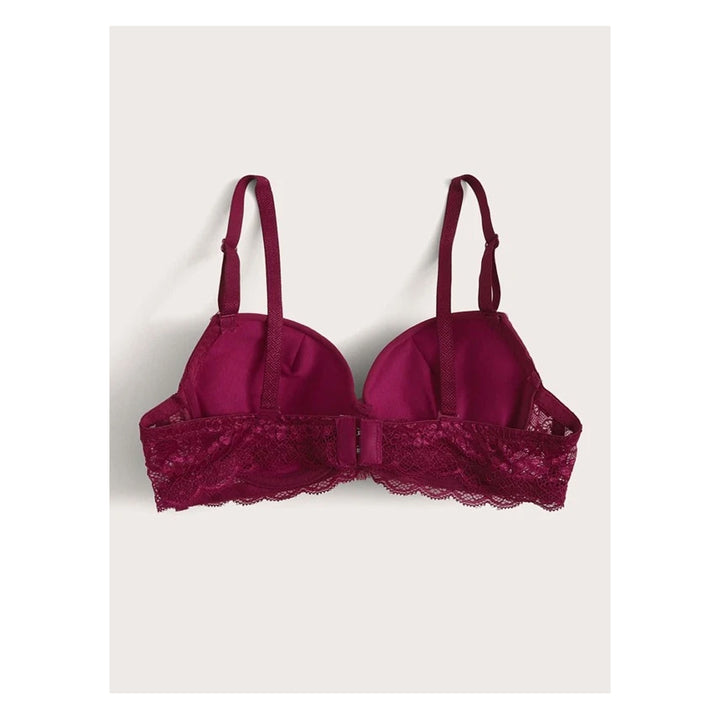 Shein- Contrast Lace Push Up Bra