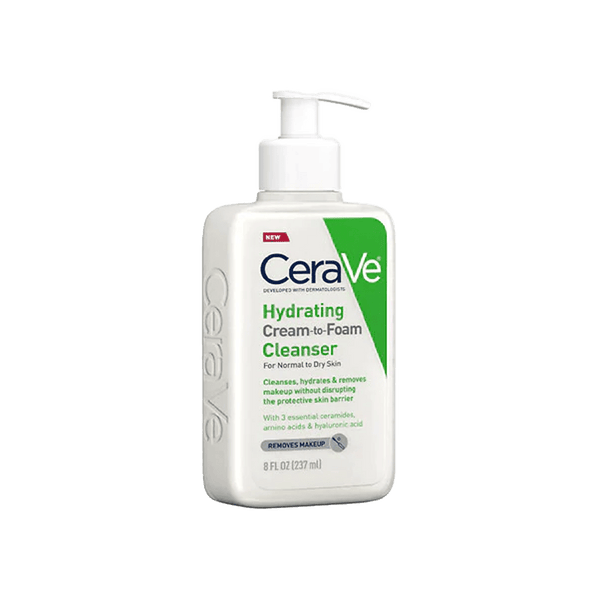 CeraVe- Hydrating Cream to Foam Cleanser For Normal to Dry Skin, 237 ml