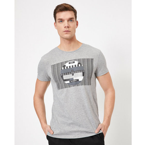 Koton- Letter Printed T-Shirt - Grey