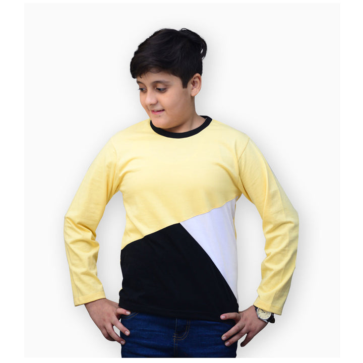 Kids Polo- Cut N Sew Tee - Yellow