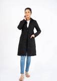 Nine90nine- Long Coat W Patch Pockets - Black Wool
