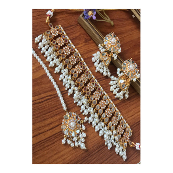 House Of Jewels- Sheesha Kundan Pearly Set
