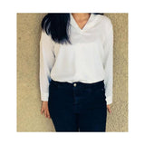 Hues- White Satin flowy blouse