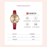 Curren Gold Dial Display Red Strap Watch