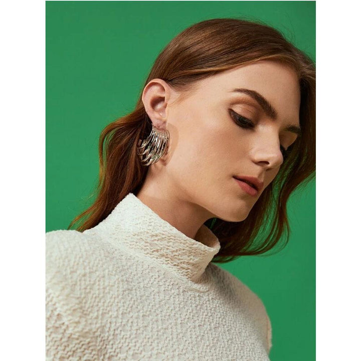 Shein - Hollow Out Hoop Earrings