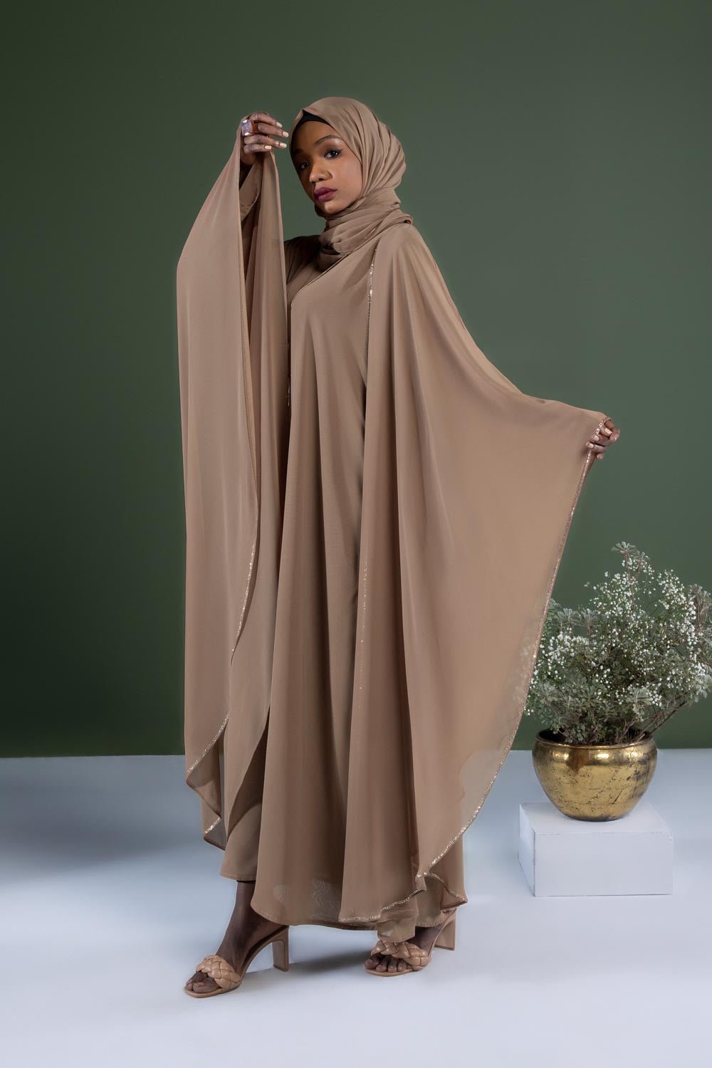 Kaftan abaya- Buy double layered designer kaftan abaya at