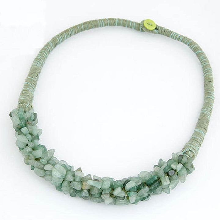 Zardi- Stone Necklace Green Best Match to Summer Dress - AN31