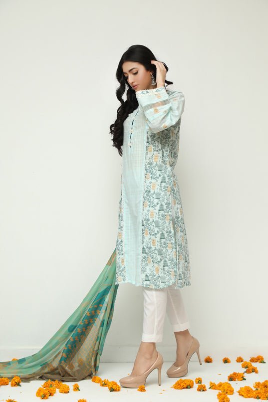 Sheep Sarah Orchid Screen Printed Shirt With Dupatta