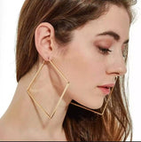 Ayzel- Big Golden Square Earrings