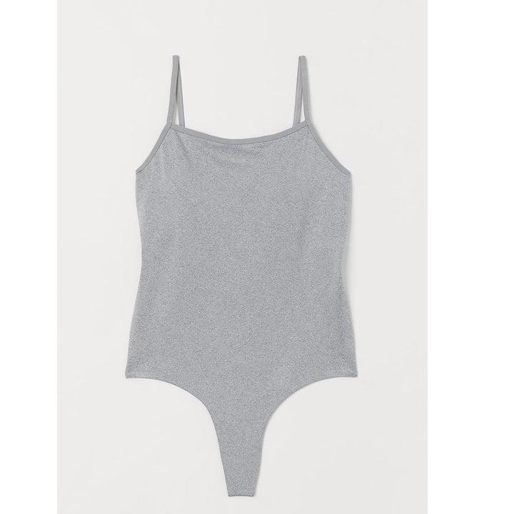 H&M- Seamless Thong Body- Light grey marl