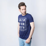 VYBE-NEW YRK CITY PRINTED T-Shirts-NAVY