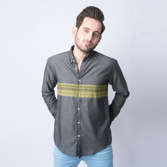 VYBE- Charcoal Patterned Shirt