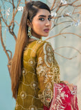 Areesha Embroidered Organza Unstitched 3 Piece Suit - ARE24EP 01 OLIVE